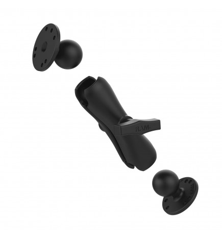 Double Ball Mount with Two Round Plates - C Size Medium