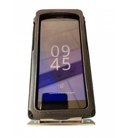 Holster with stanless holder for Datalogic Memor 30 in his rubberboot